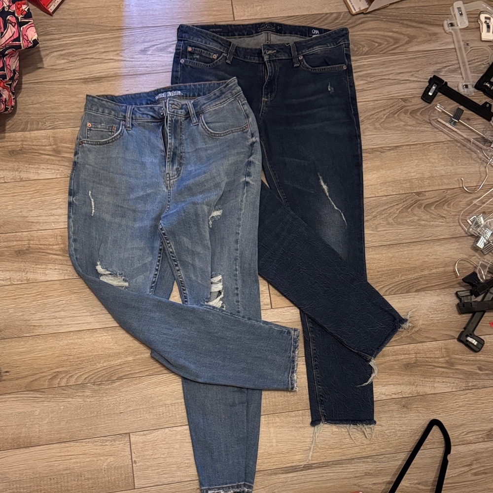 Lucky Brand Women's Skinny Jeans - Light Blue and Dark Blue